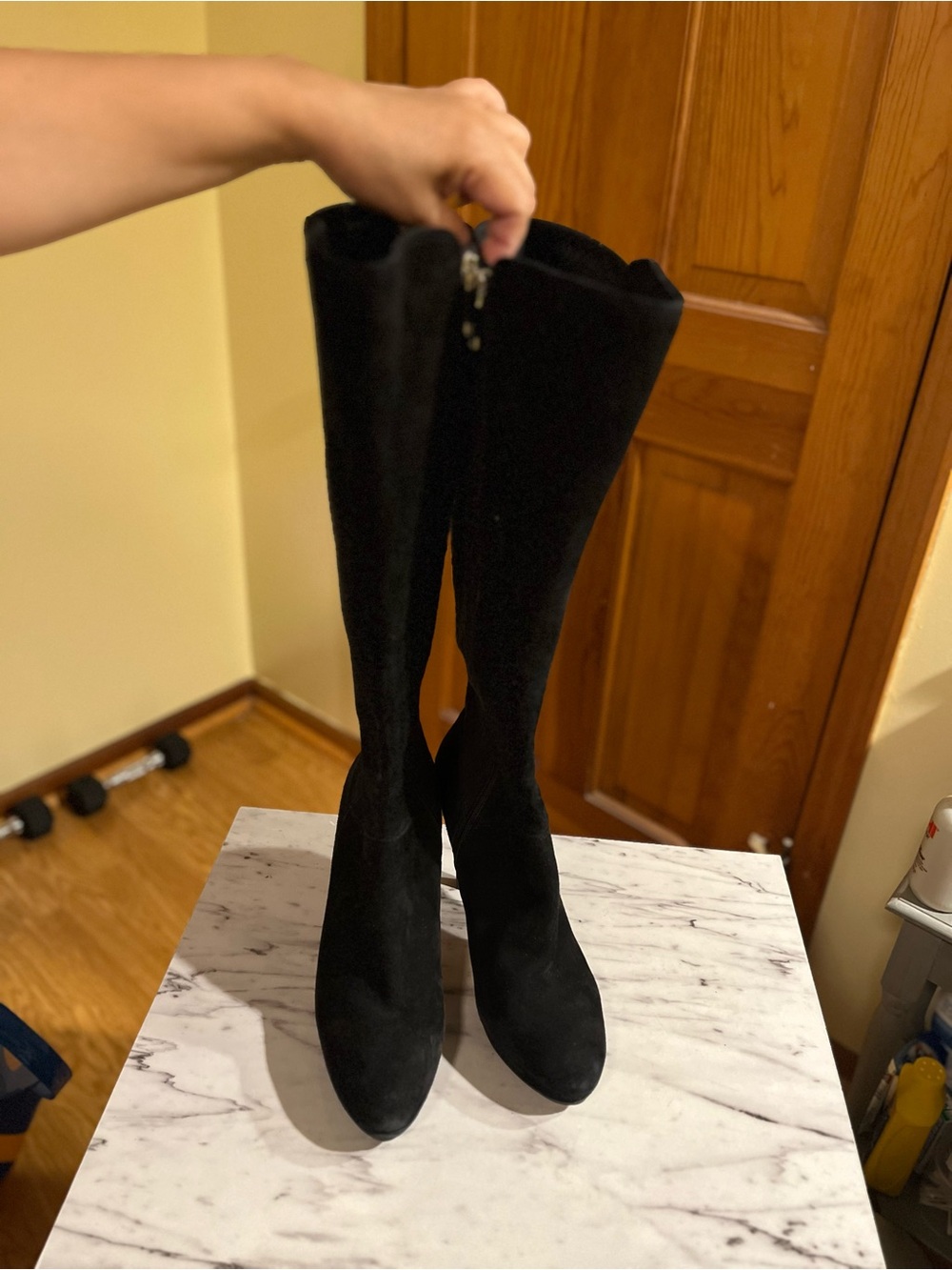 Vero Cuoio Black Over-the-Knee Suede Boots
